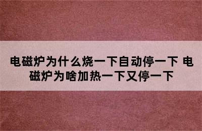 电磁炉为什么烧一下自动停一下 电磁炉为啥加热一下又停一下